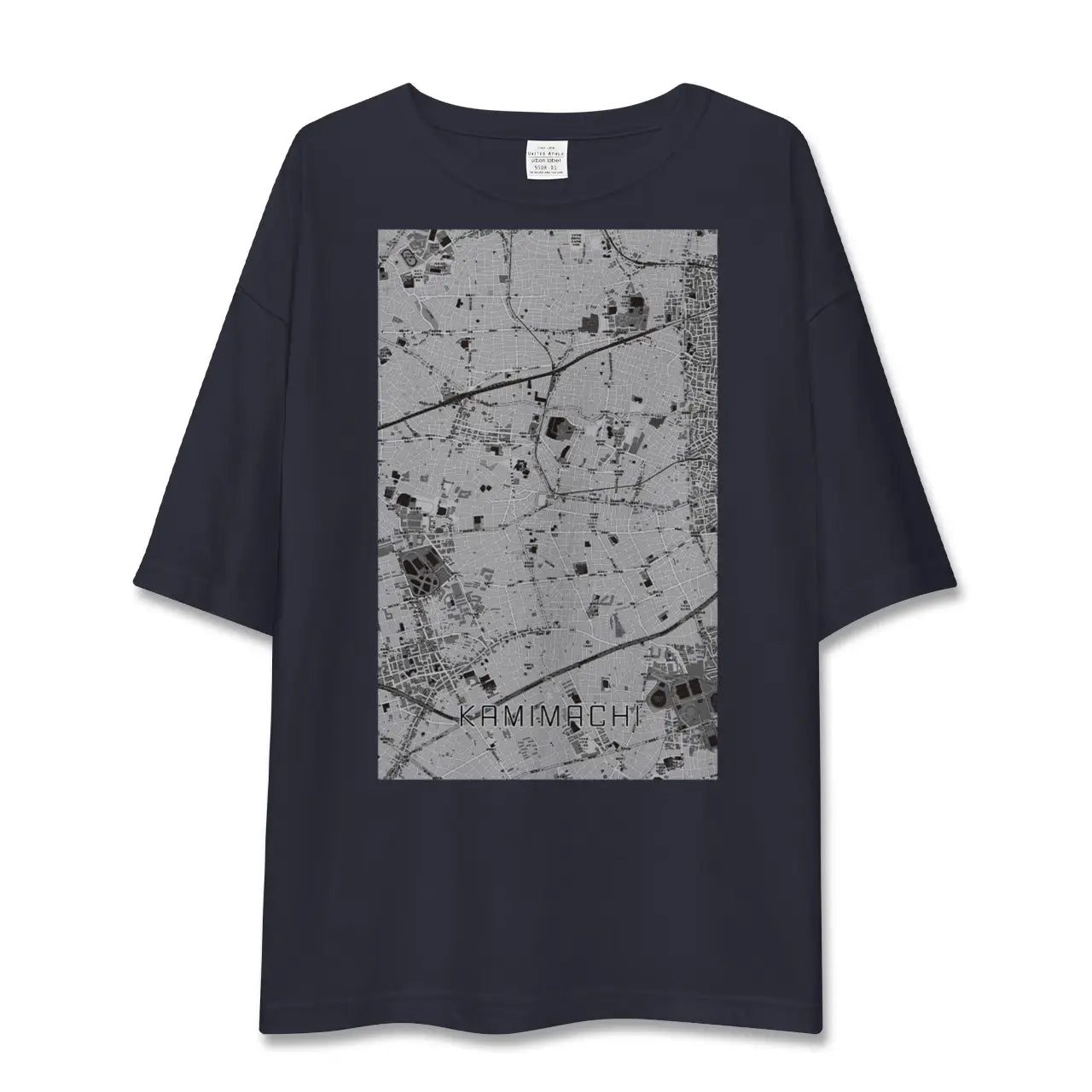 【上町(東京都)】地図柄ビッグシルエットTシャツ