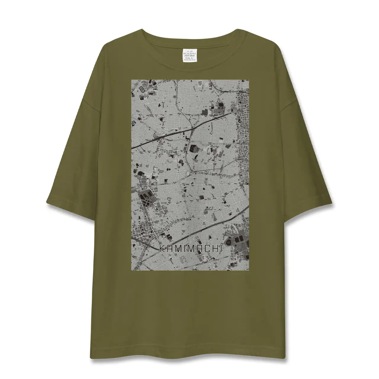 【上町(東京都)】地図柄ビッグシルエットTシャツ
