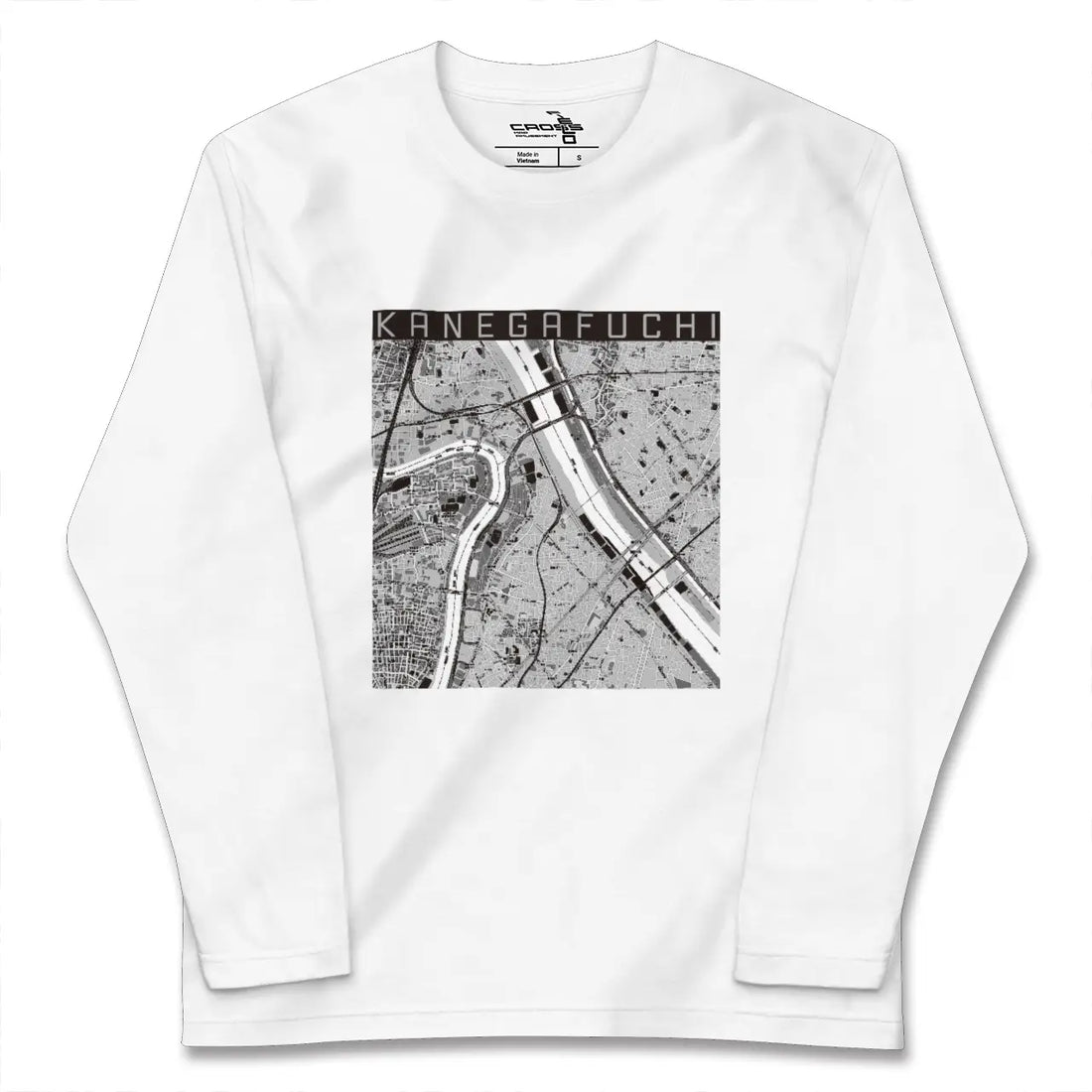 【鐘ヶ淵(東京都)】地図柄ロングスリーブTシャツ