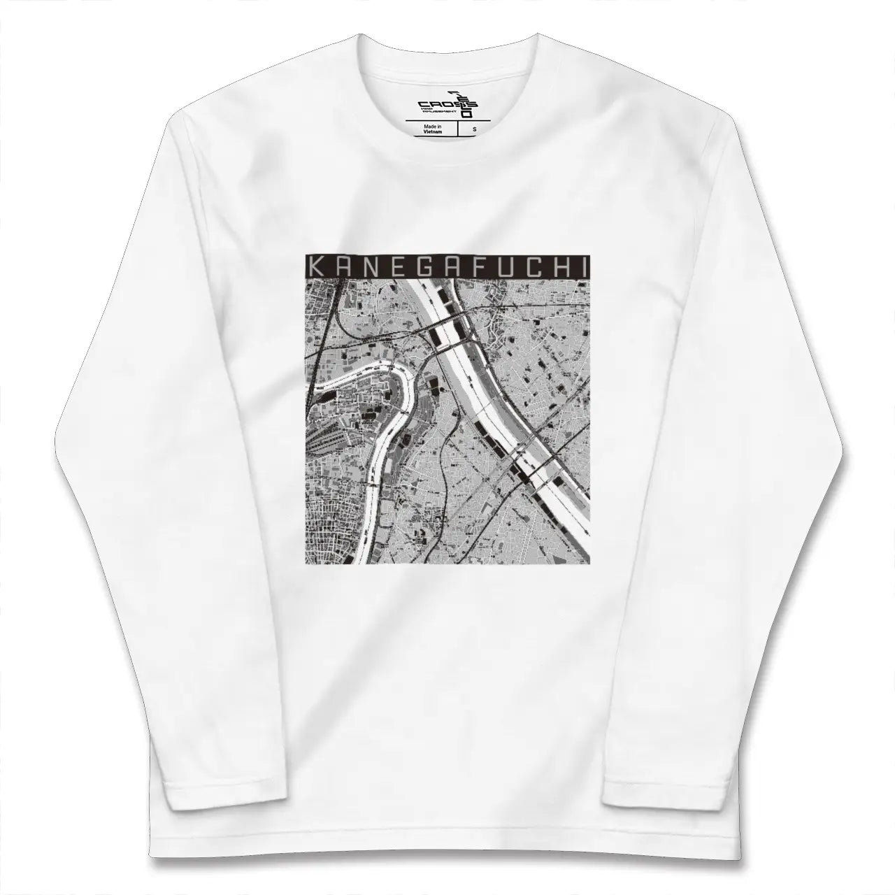 【鐘ヶ淵(東京都)】地図柄ロングスリーブTシャツ