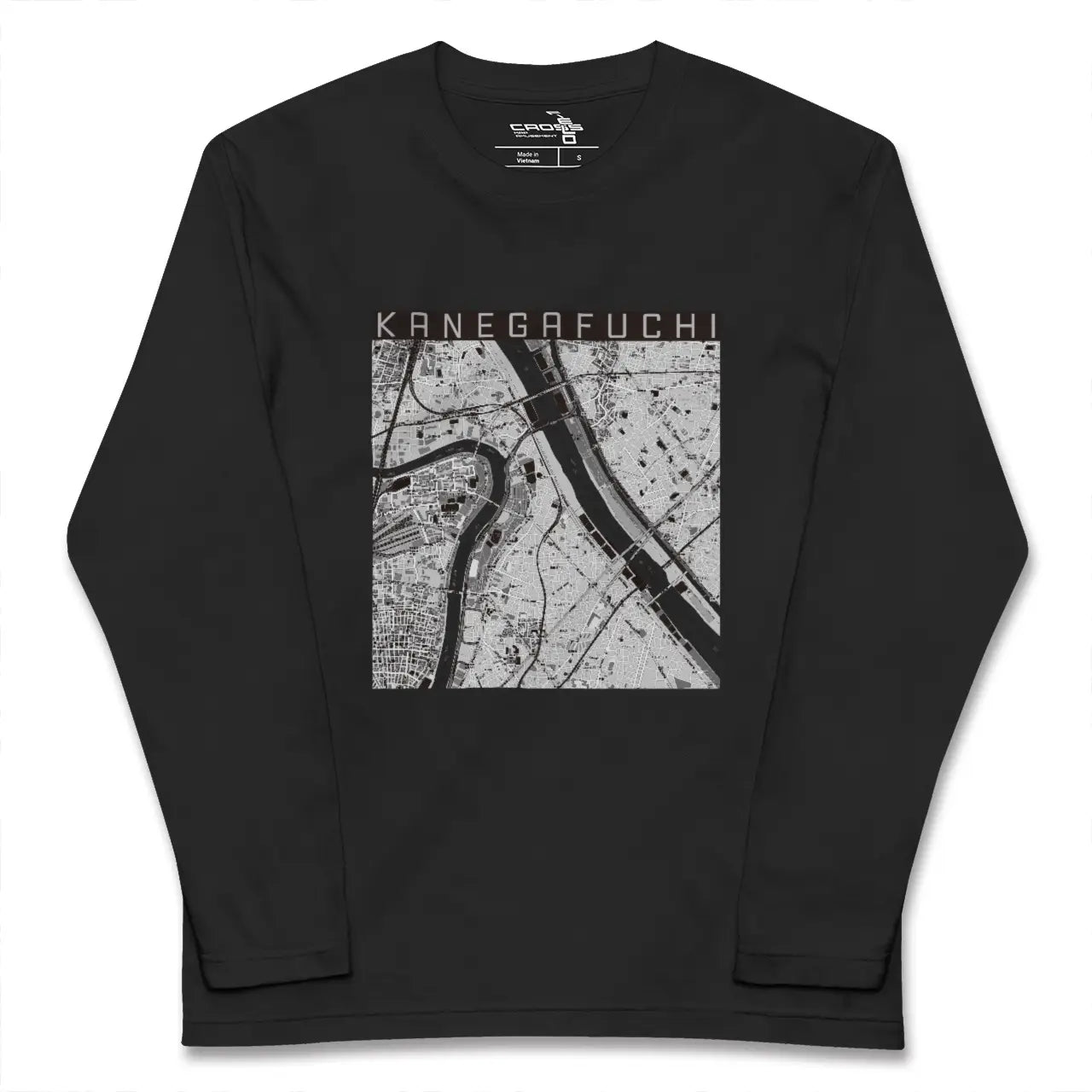 【鐘ヶ淵(東京都)】地図柄ロングスリーブTシャツ