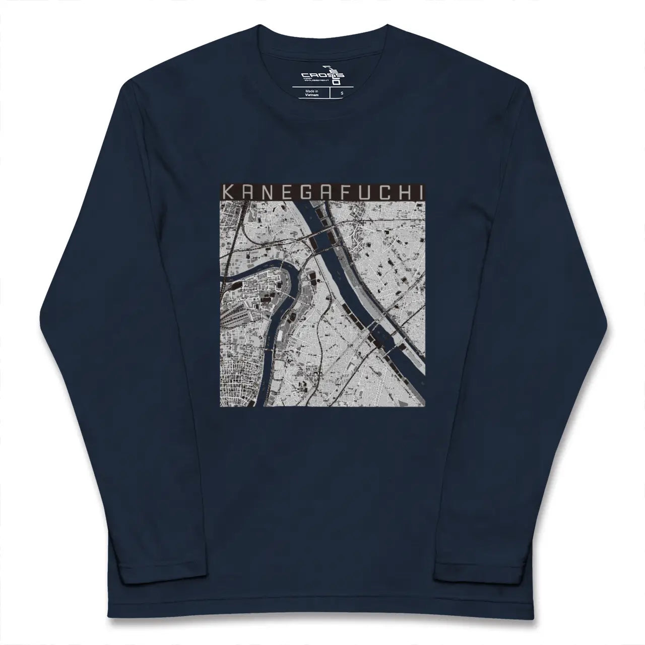 【鐘ヶ淵(東京都)】地図柄ロングスリーブTシャツ