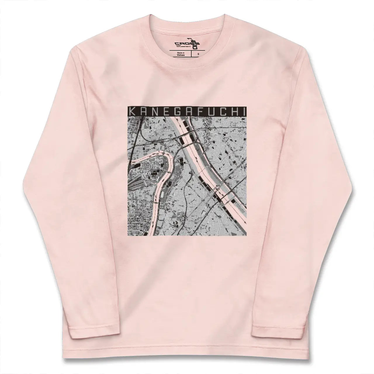 【鐘ヶ淵(東京都)】地図柄ロングスリーブTシャツ