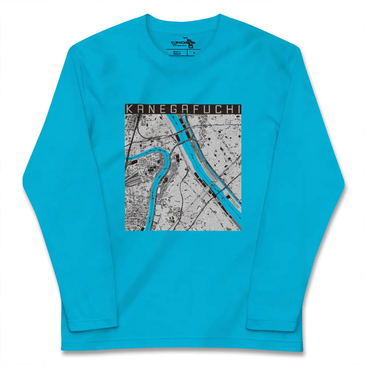 【鐘ヶ淵(東京都)】地図柄ロングスリーブTシャツ
