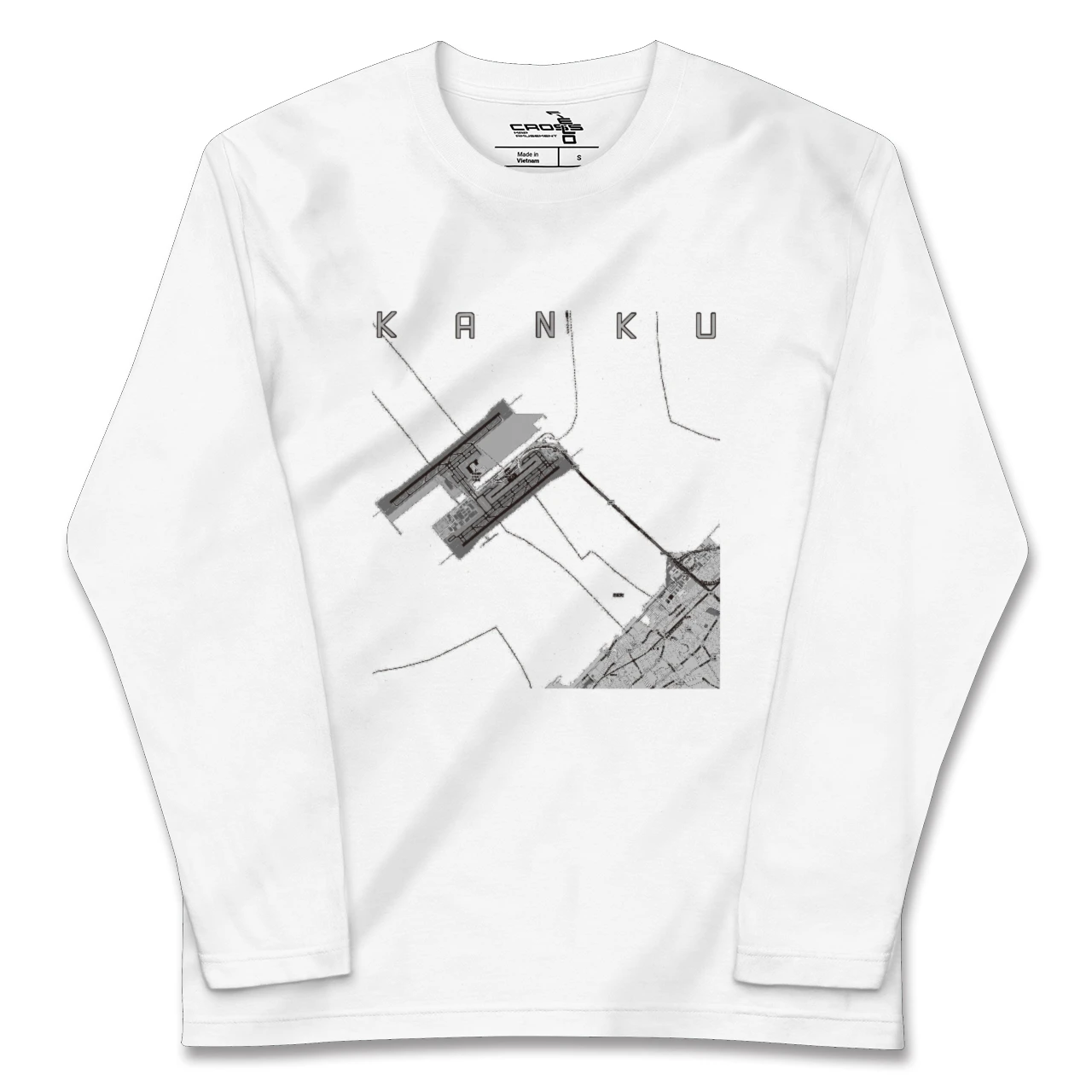 【関空(大阪府)】地図柄ロングスリーブTシャツ