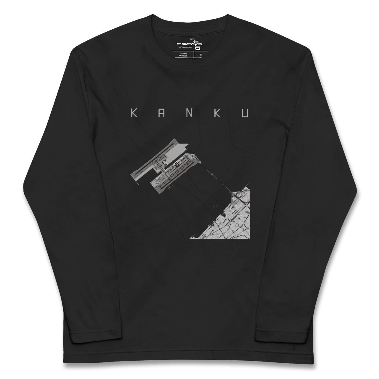 【関空(大阪府)】地図柄ロングスリーブTシャツ