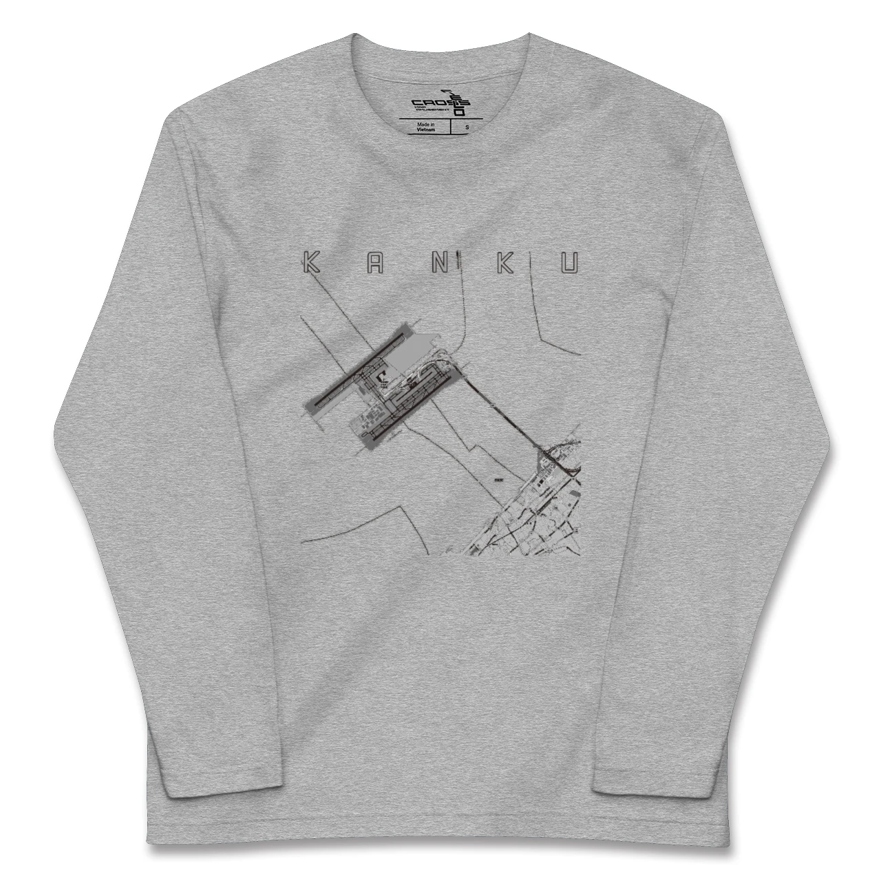 【関空(大阪府)】地図柄ロングスリーブTシャツ