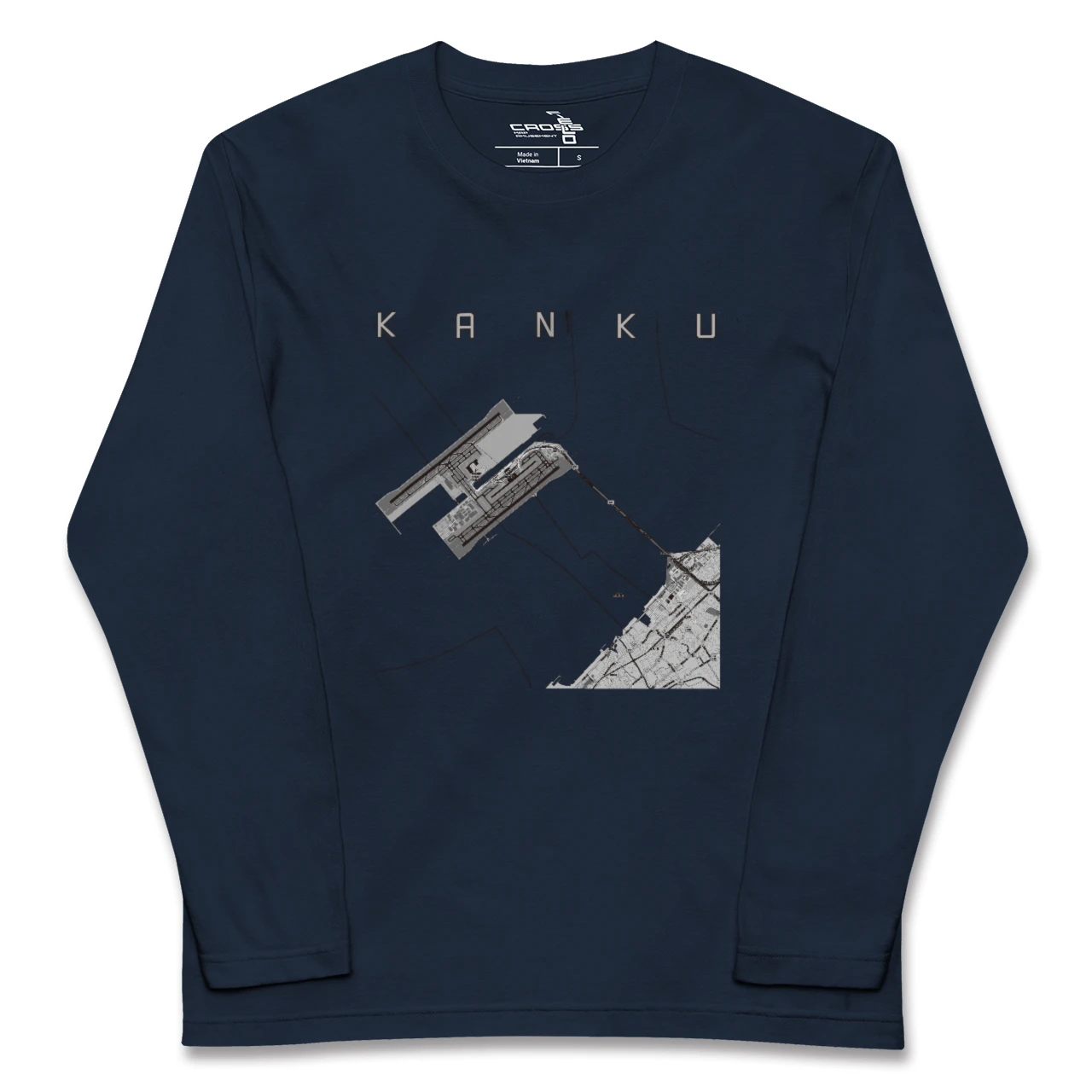 【関空(大阪府)】地図柄ロングスリーブTシャツ