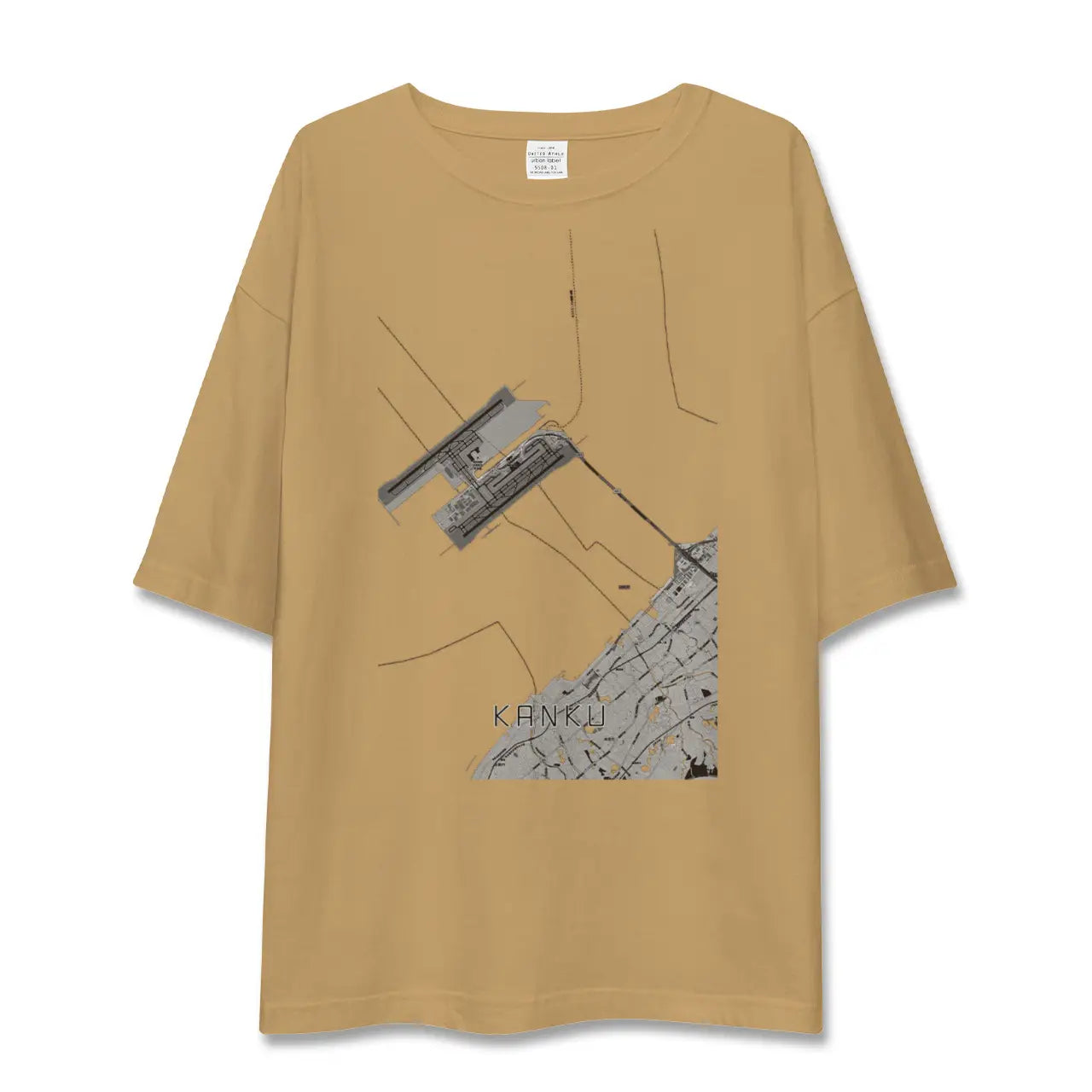 【関空(大阪府)】地図柄ビッグシルエットTシャツ