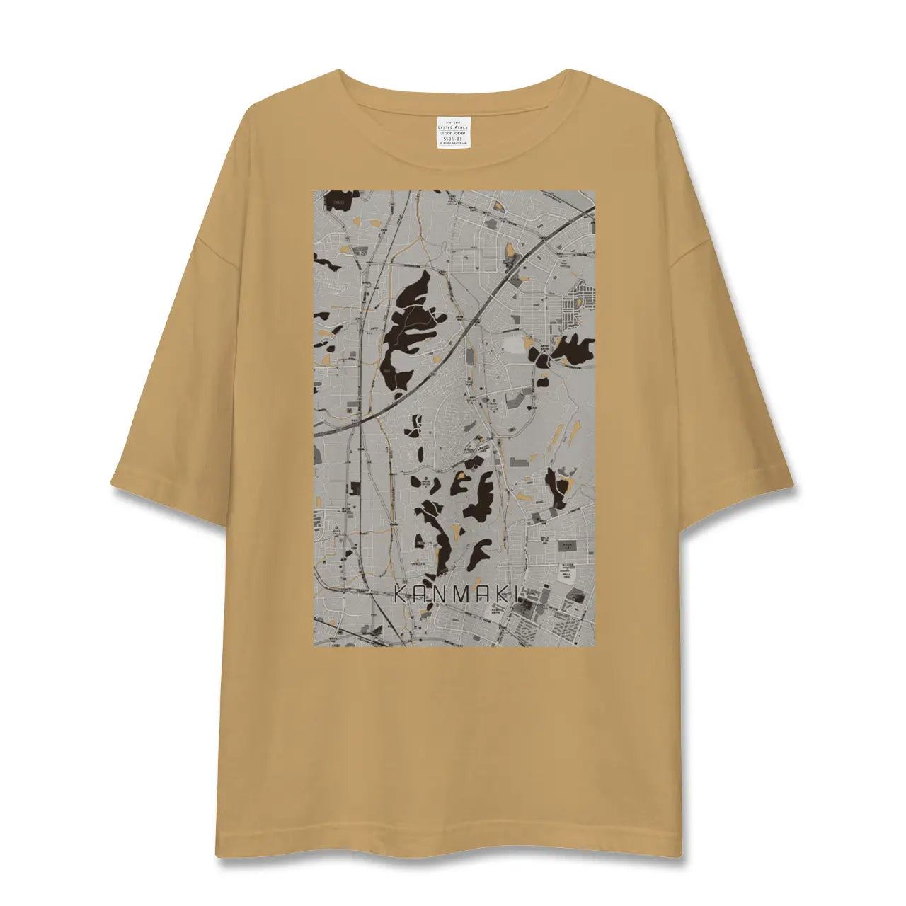 【上牧(奈良県)】地図柄ビッグシルエットTシャツ