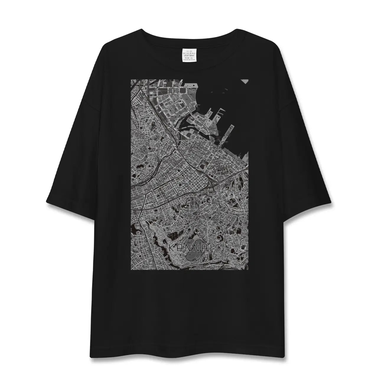 【関内(神奈川県)】地図柄ビッグシルエットTシャツ