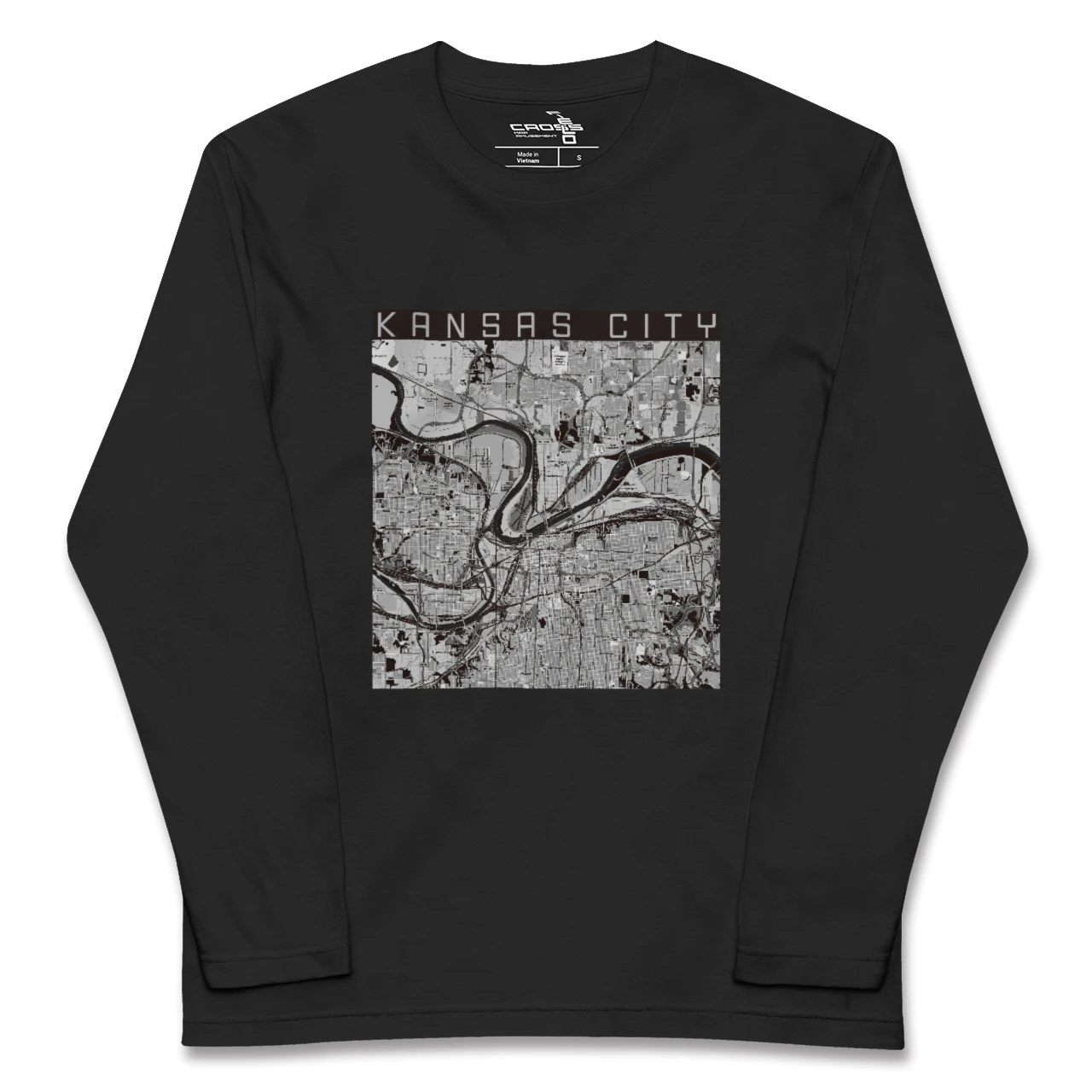 【カンザスシティ(アメリカ)】地図柄ロングスリーブTシャツ