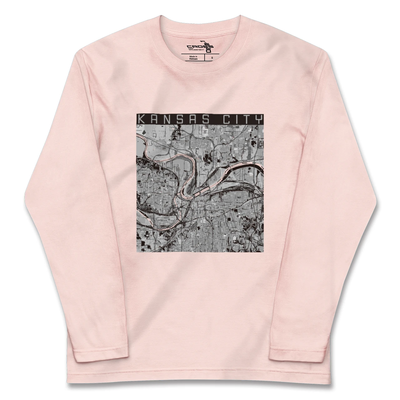 【カンザスシティ(アメリカ)】地図柄ロングスリーブTシャツ
