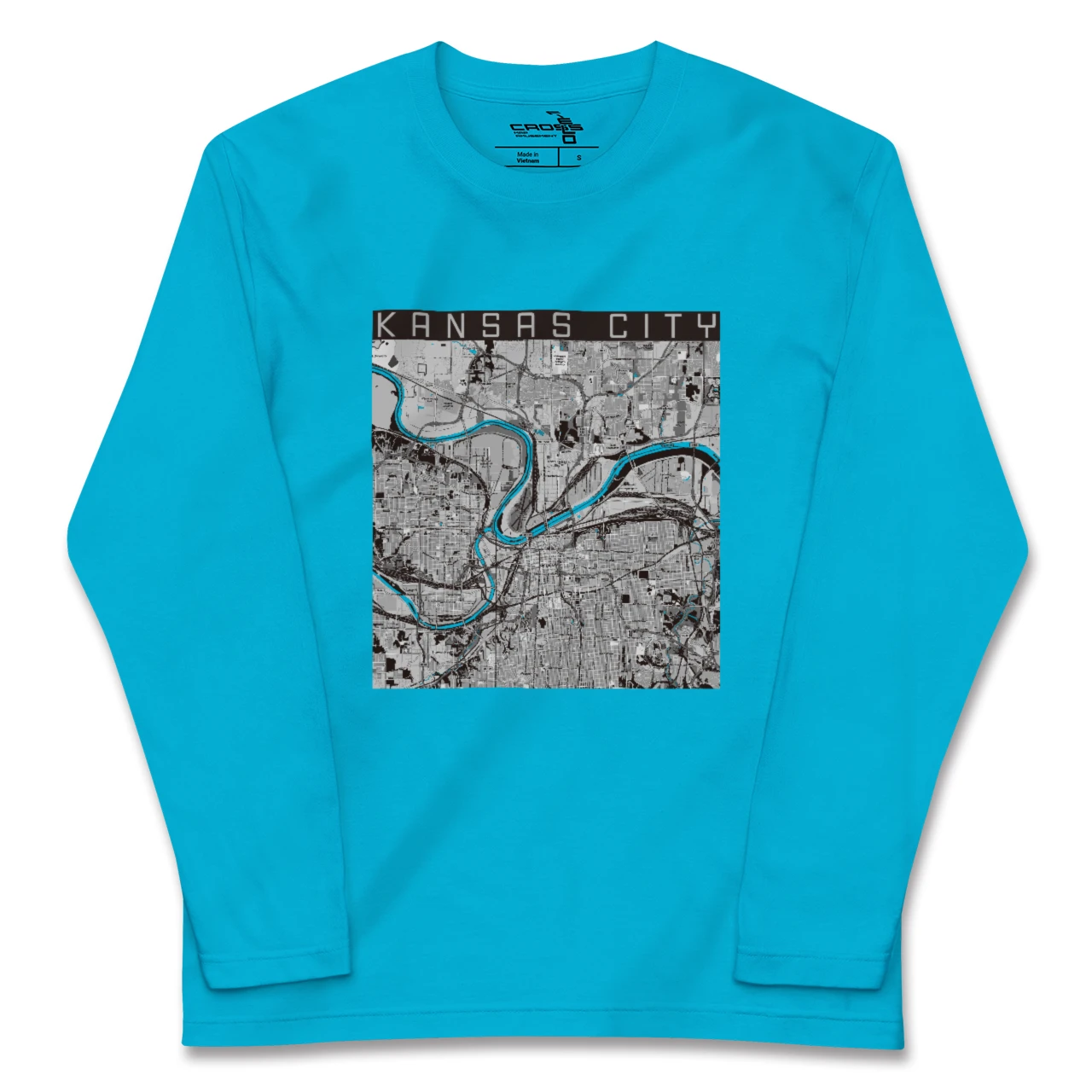 【カンザスシティ(アメリカ)】地図柄ロングスリーブTシャツ