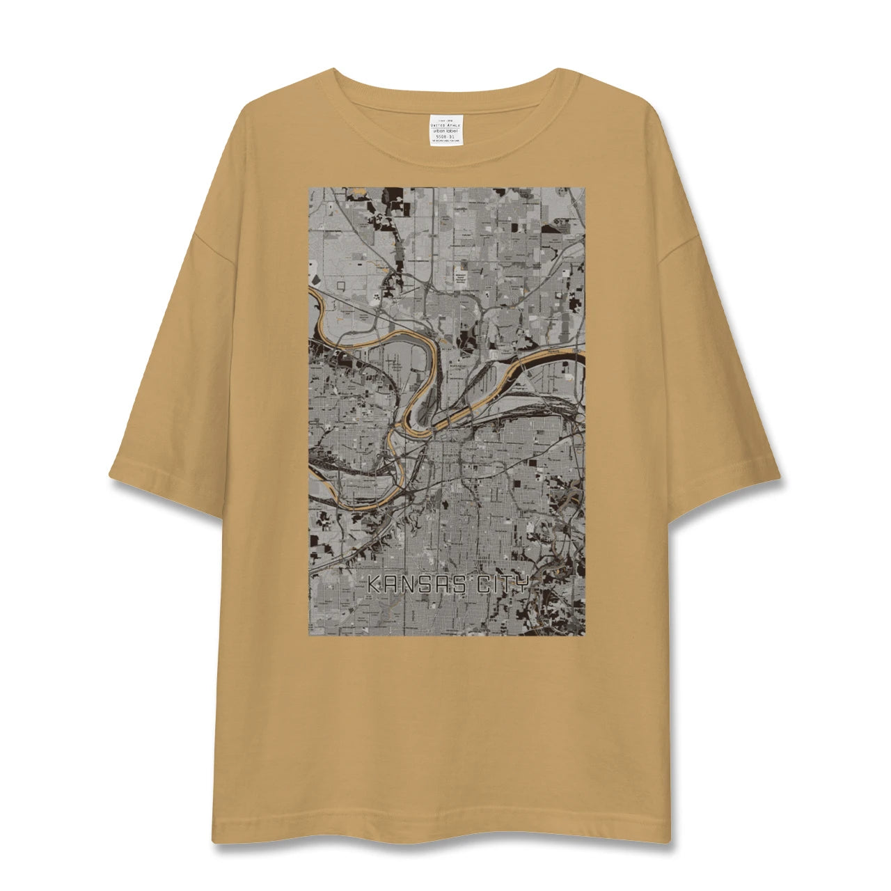 【カンザスシティ(アメリカ)】地図柄ビッグシルエットTシャツ