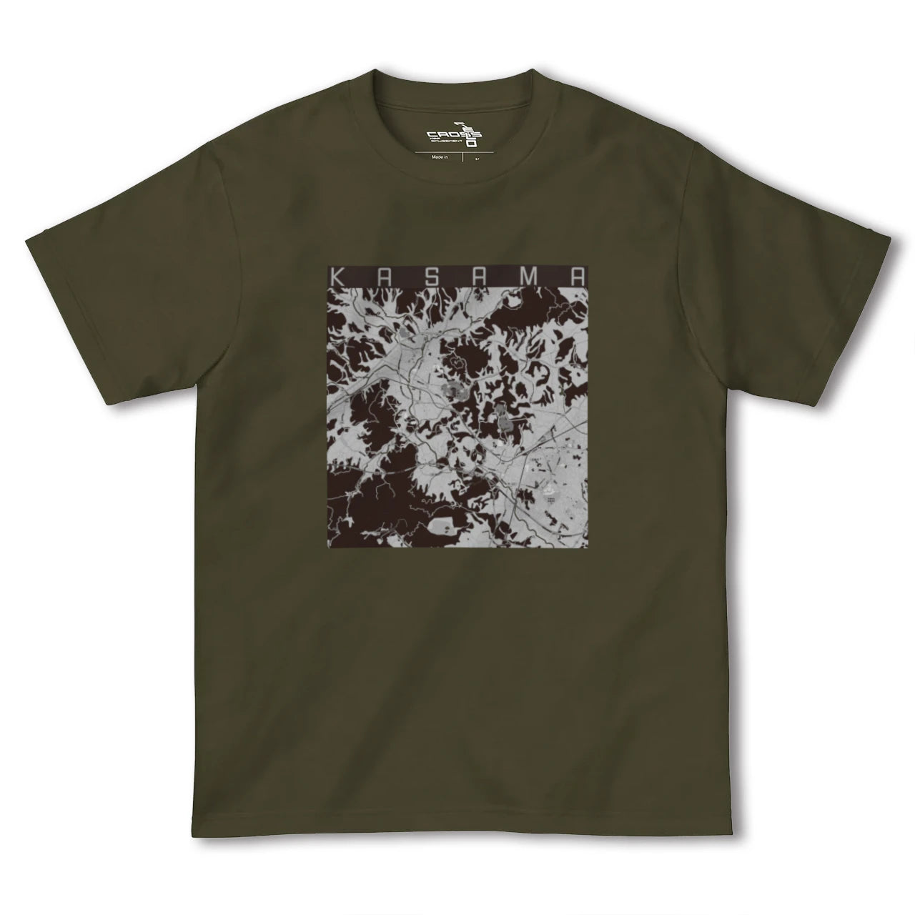 【笠間(茨城県)】地図柄ヘビーウェイトTシャツ