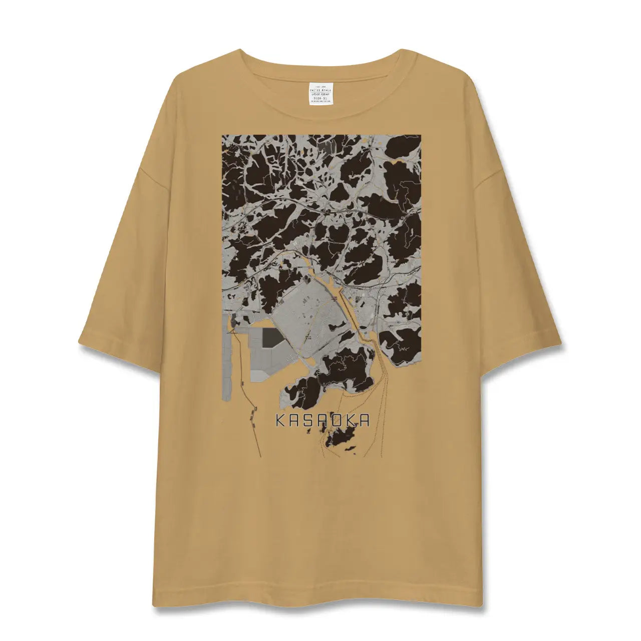 【笠岡(岡山県)】地図柄ビッグシルエットTシャツ