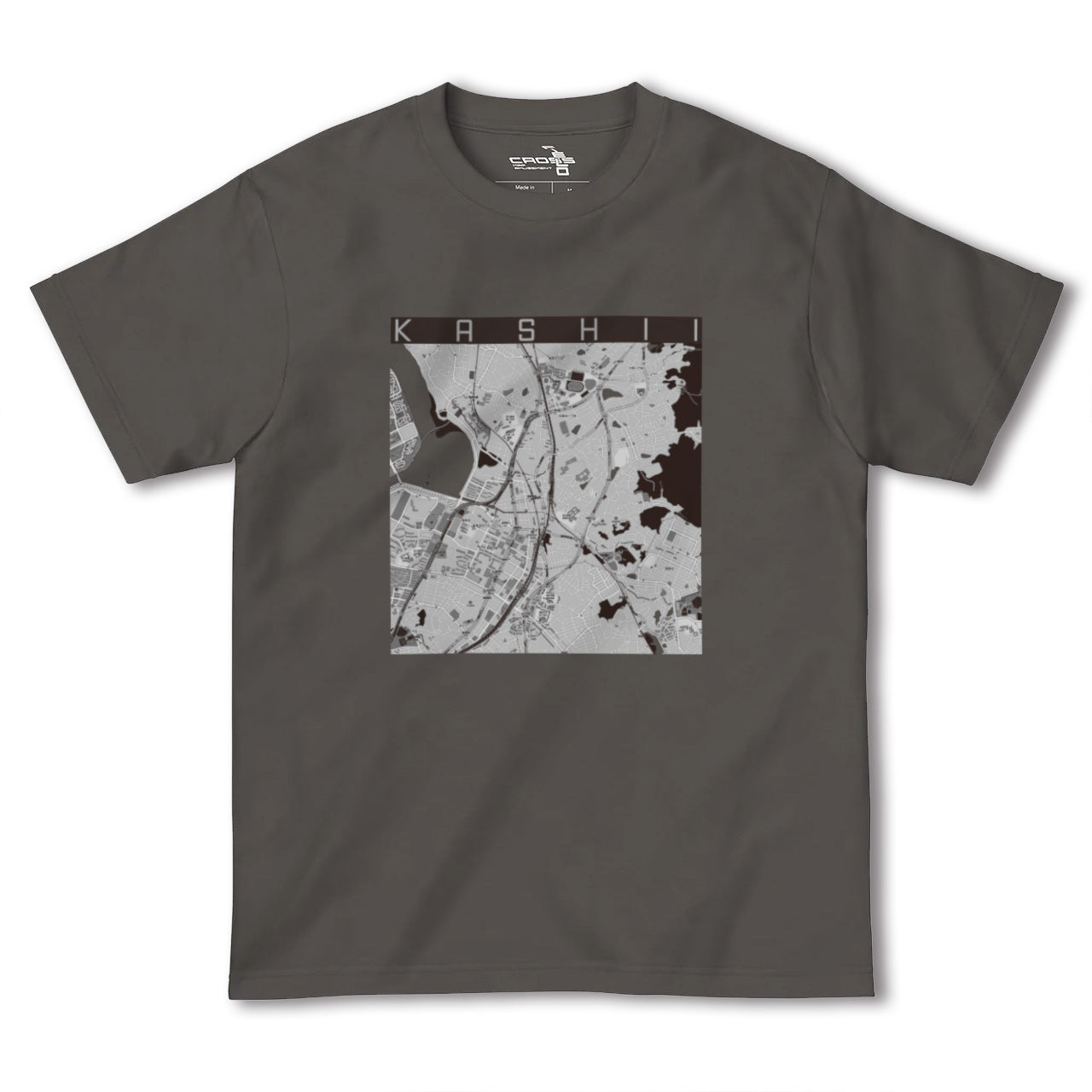 【香椎(福岡県)】地図柄ヘビーウェイトTシャツ