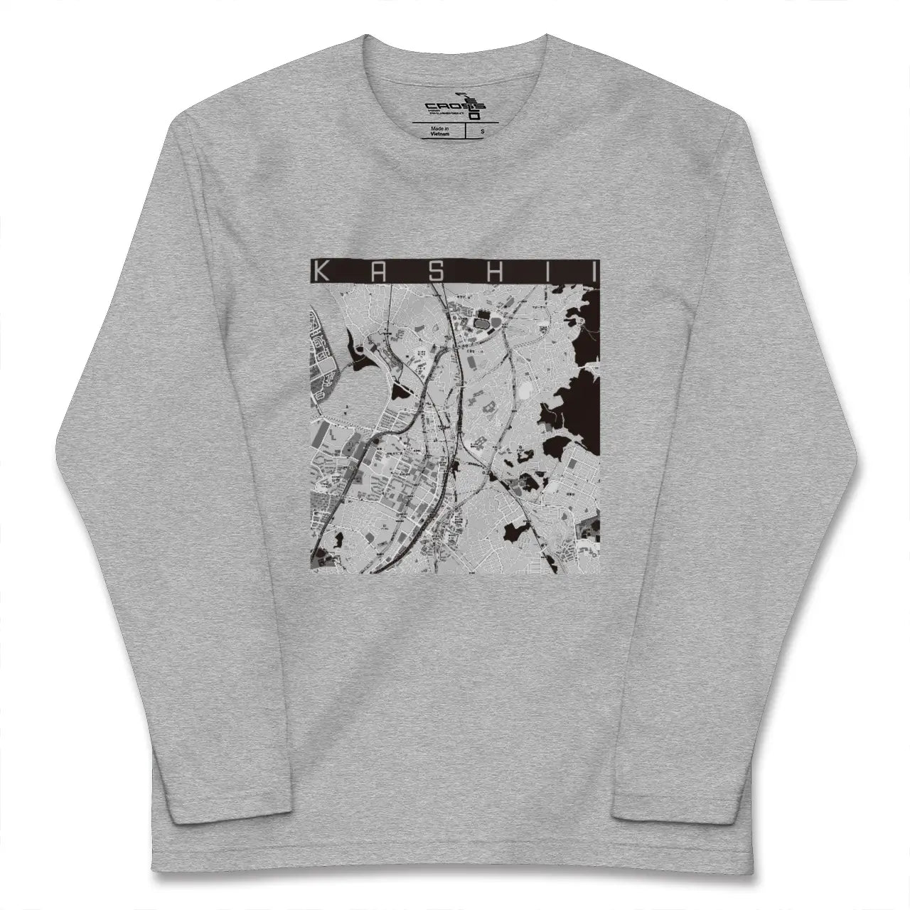【香椎(福岡県)】地図柄ロングスリーブTシャツ