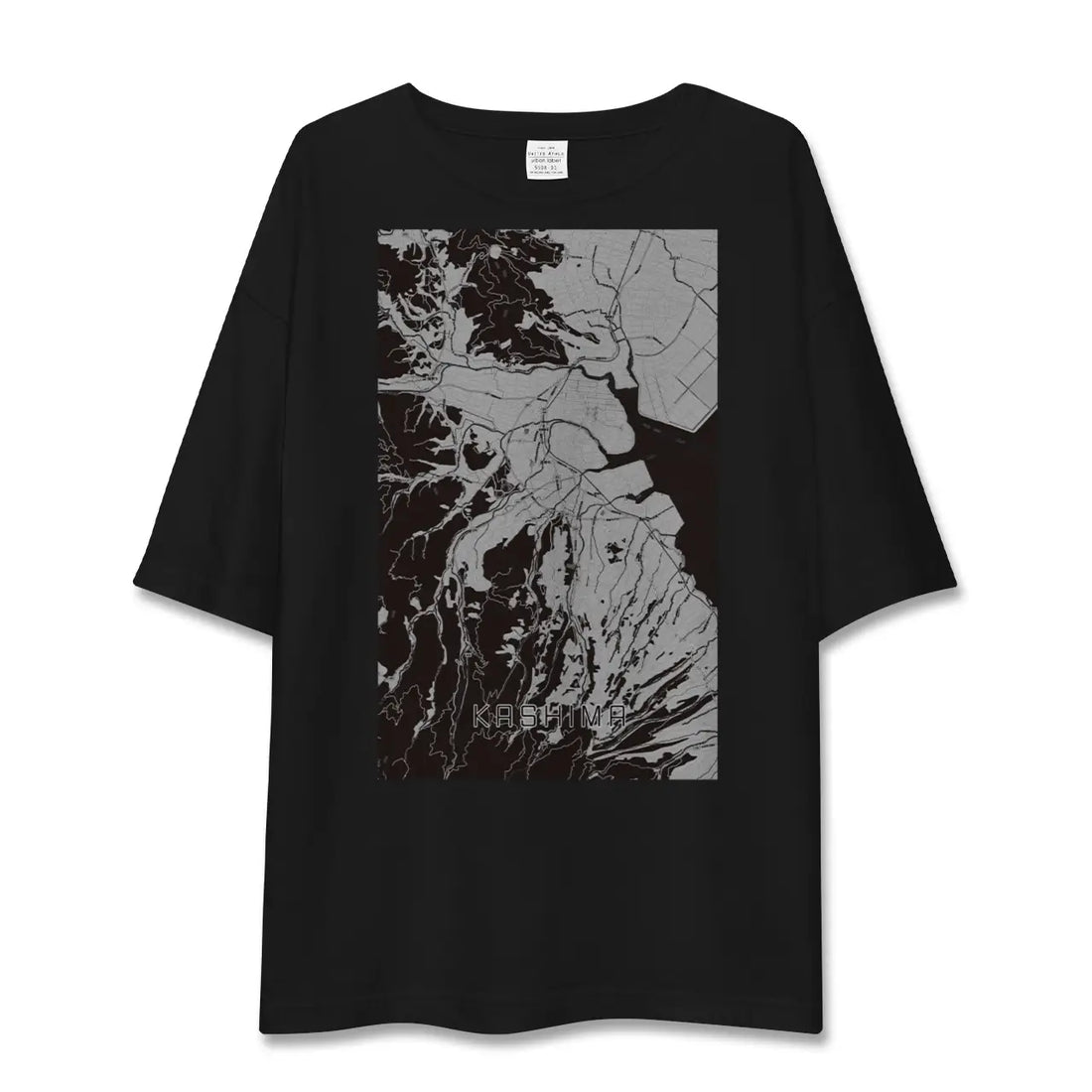 【鹿島(佐賀県)(佐賀県)】地図柄ビッグシルエットTシャツ