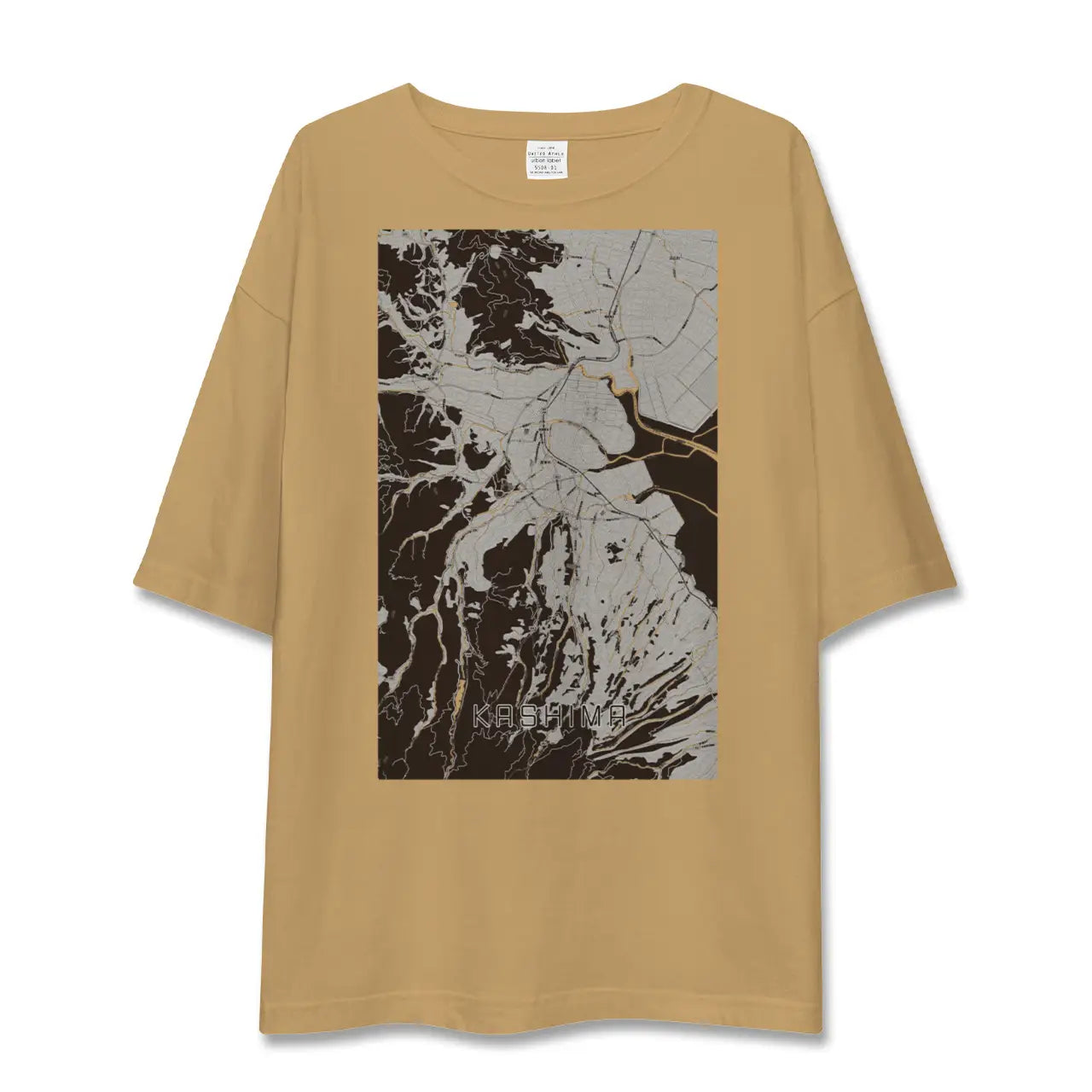 【鹿島(佐賀県)(佐賀県)】地図柄ビッグシルエットTシャツ