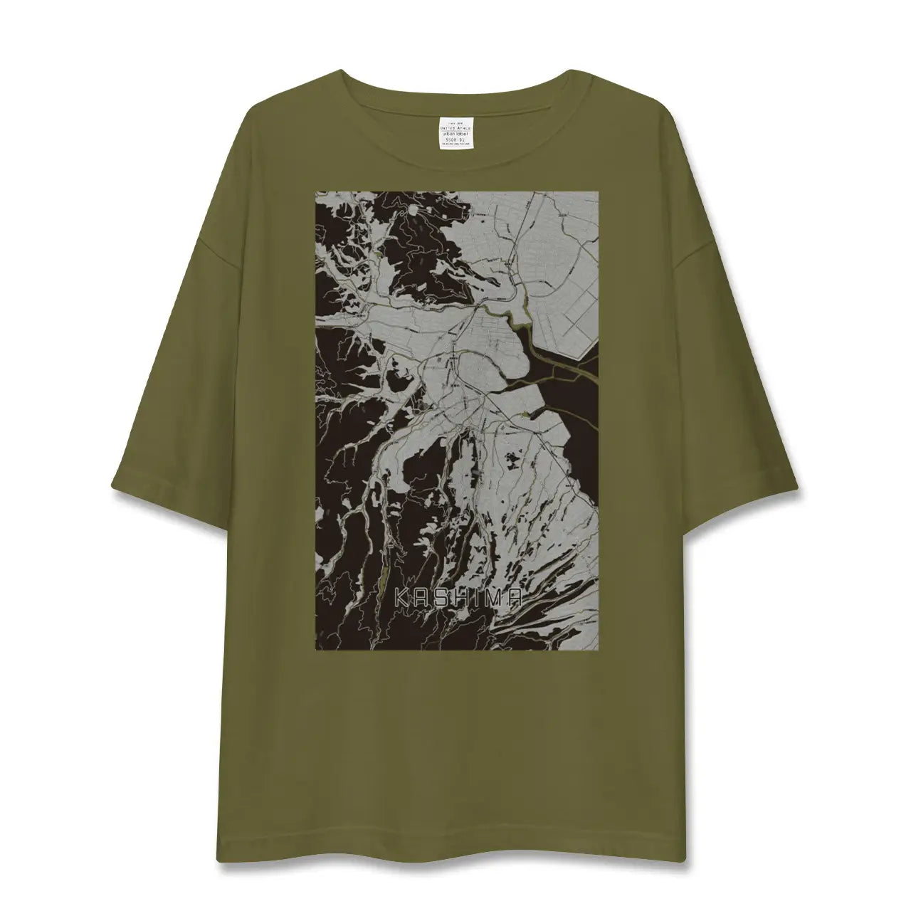 【鹿島(佐賀県)(佐賀県)】地図柄ビッグシルエットTシャツ