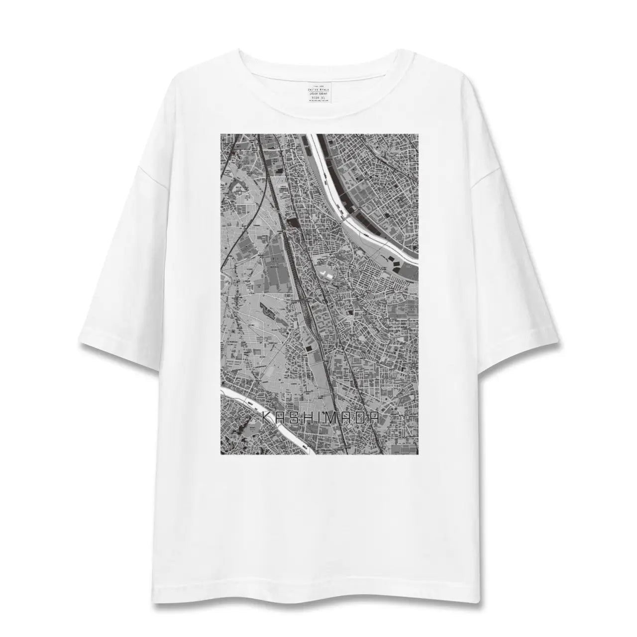 【鹿島田(神奈川県)】地図柄ビッグシルエットTシャツ