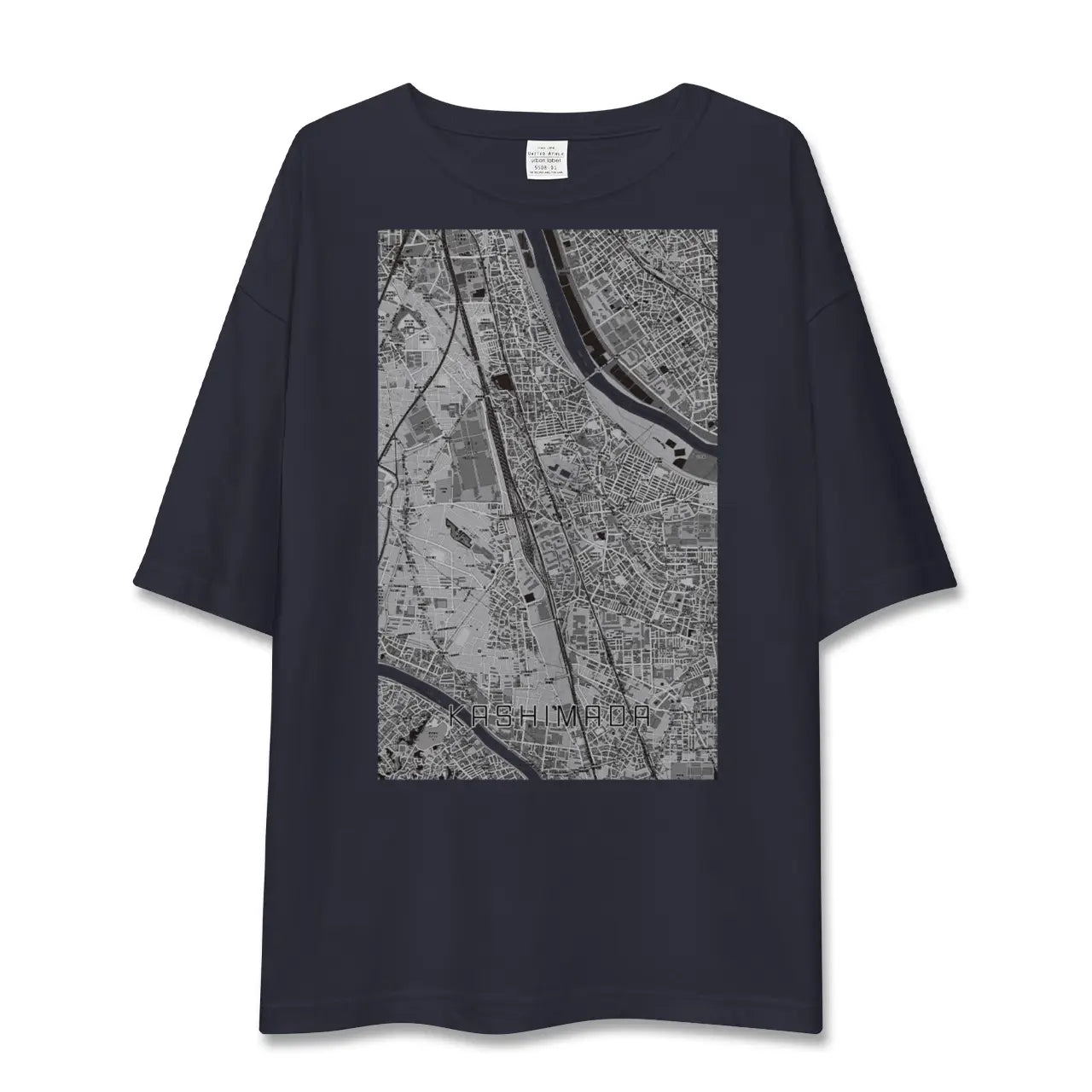 【鹿島田(神奈川県)】地図柄ビッグシルエットTシャツ