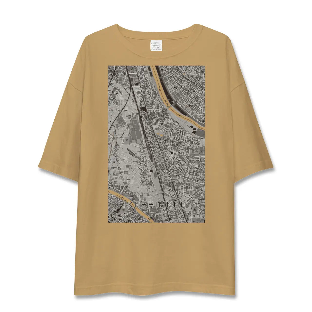 【鹿島田(神奈川県)】地図柄ビッグシルエットTシャツ
