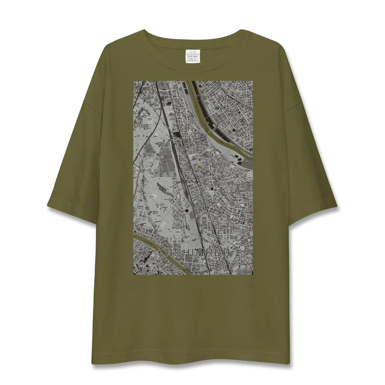【鹿島田(神奈川県)】地図柄ビッグシルエットTシャツ