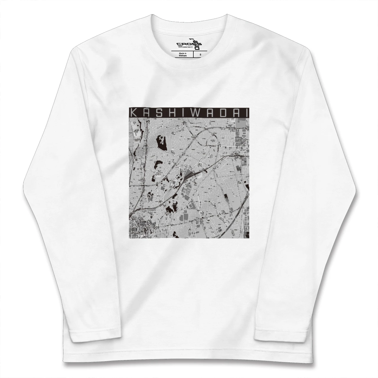 【かしわ台(神奈川県)】地図柄ロングスリーブTシャツ