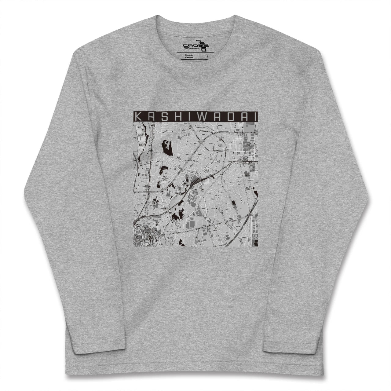 【かしわ台(神奈川県)】地図柄ロングスリーブTシャツ