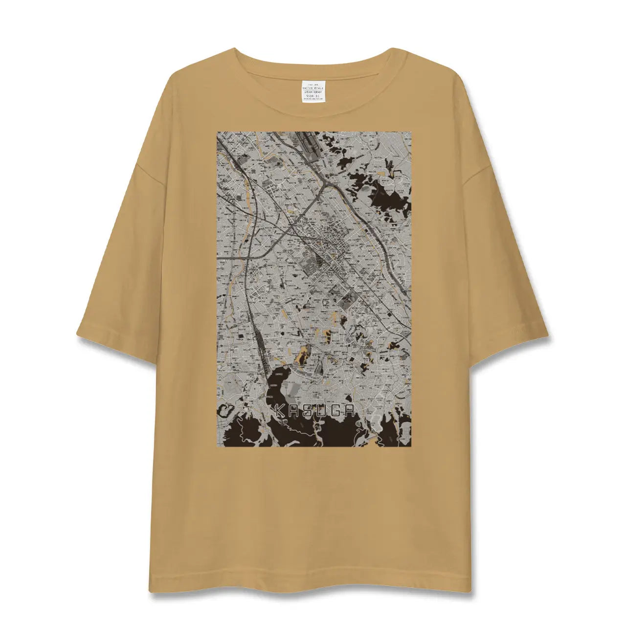 【春日(福岡県)】地図柄ビッグシルエットTシャツ