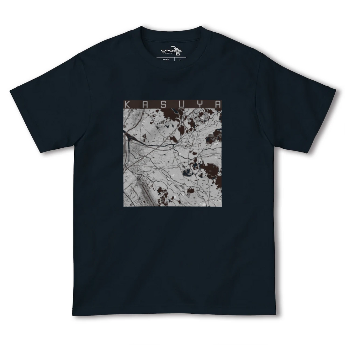 【粕屋(福岡県)】地図柄ヘビーウェイトTシャツ