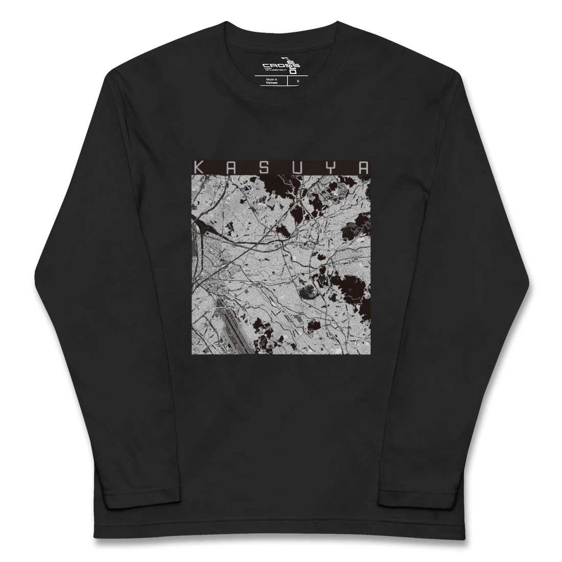 【粕屋(福岡県)】地図柄ロングスリーブTシャツ