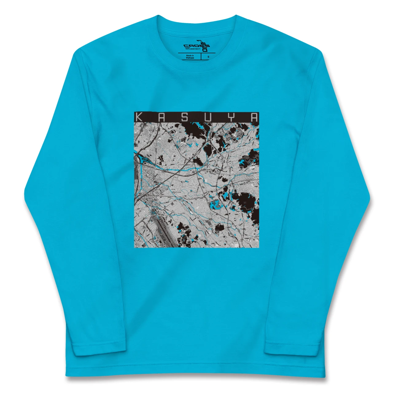 【粕屋(福岡県)】地図柄ロングスリーブTシャツ