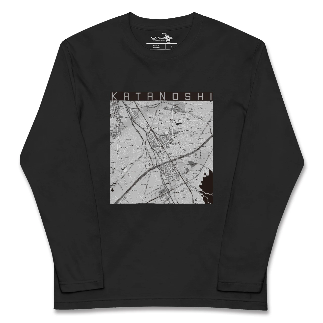 【交野市(大阪府)】地図柄ロングスリーブTシャツ