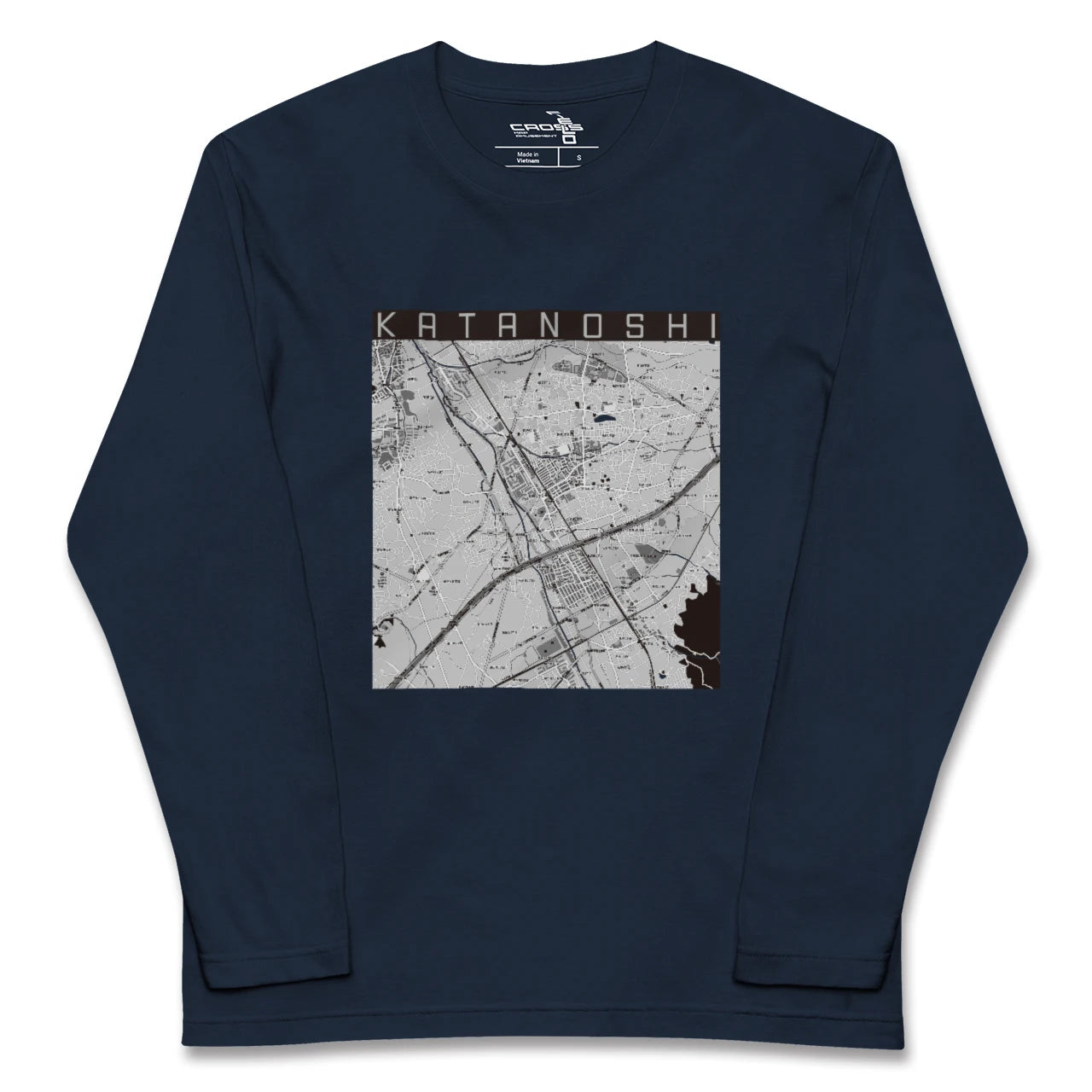 【交野市(大阪府)】地図柄ロングスリーブTシャツ