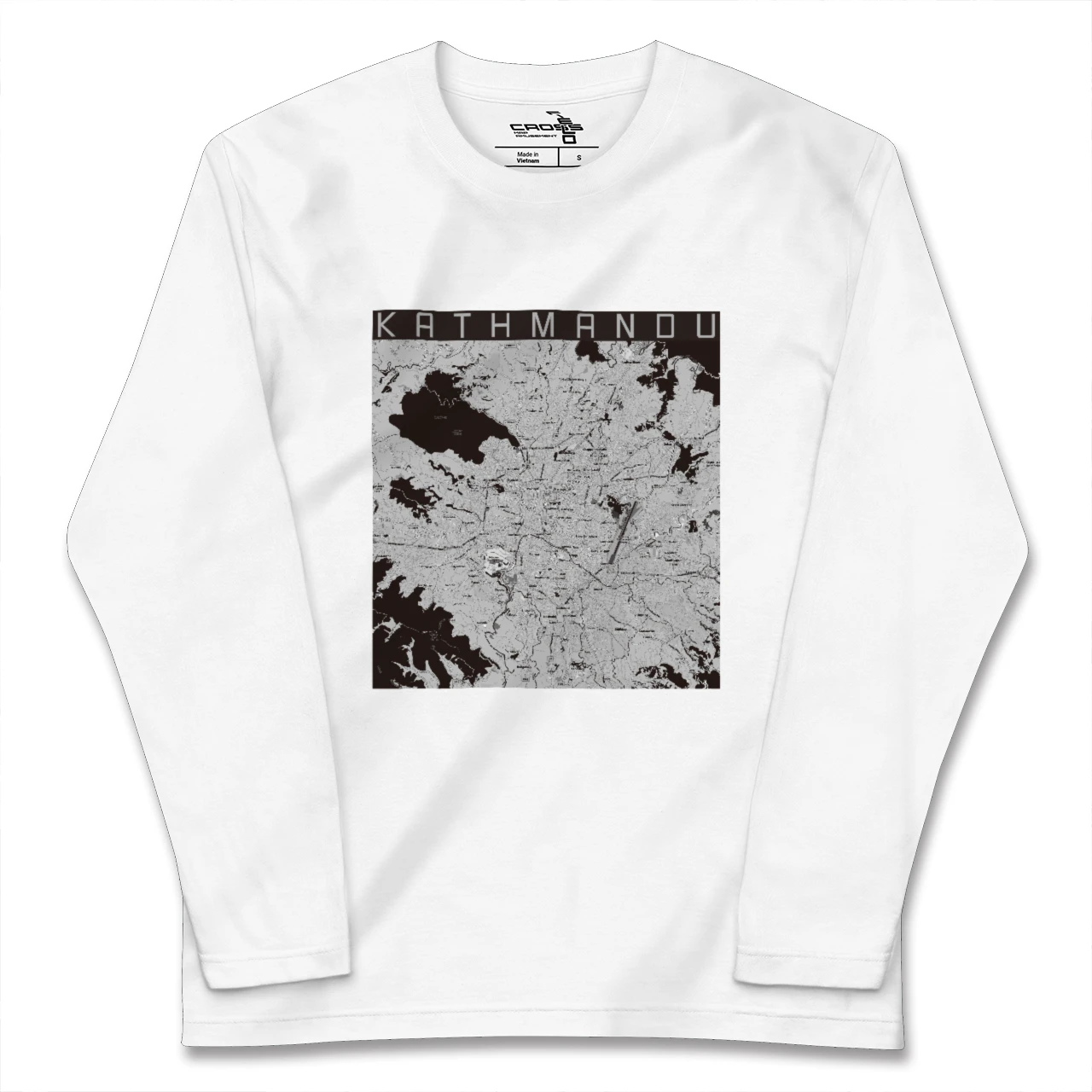 【カトマンズ(ネパール)】地図柄ロングスリーブTシャツ