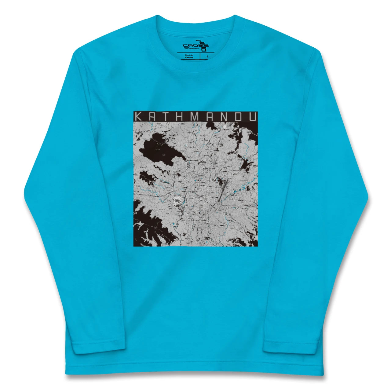 【カトマンズ(ネパール)】地図柄ロングスリーブTシャツ