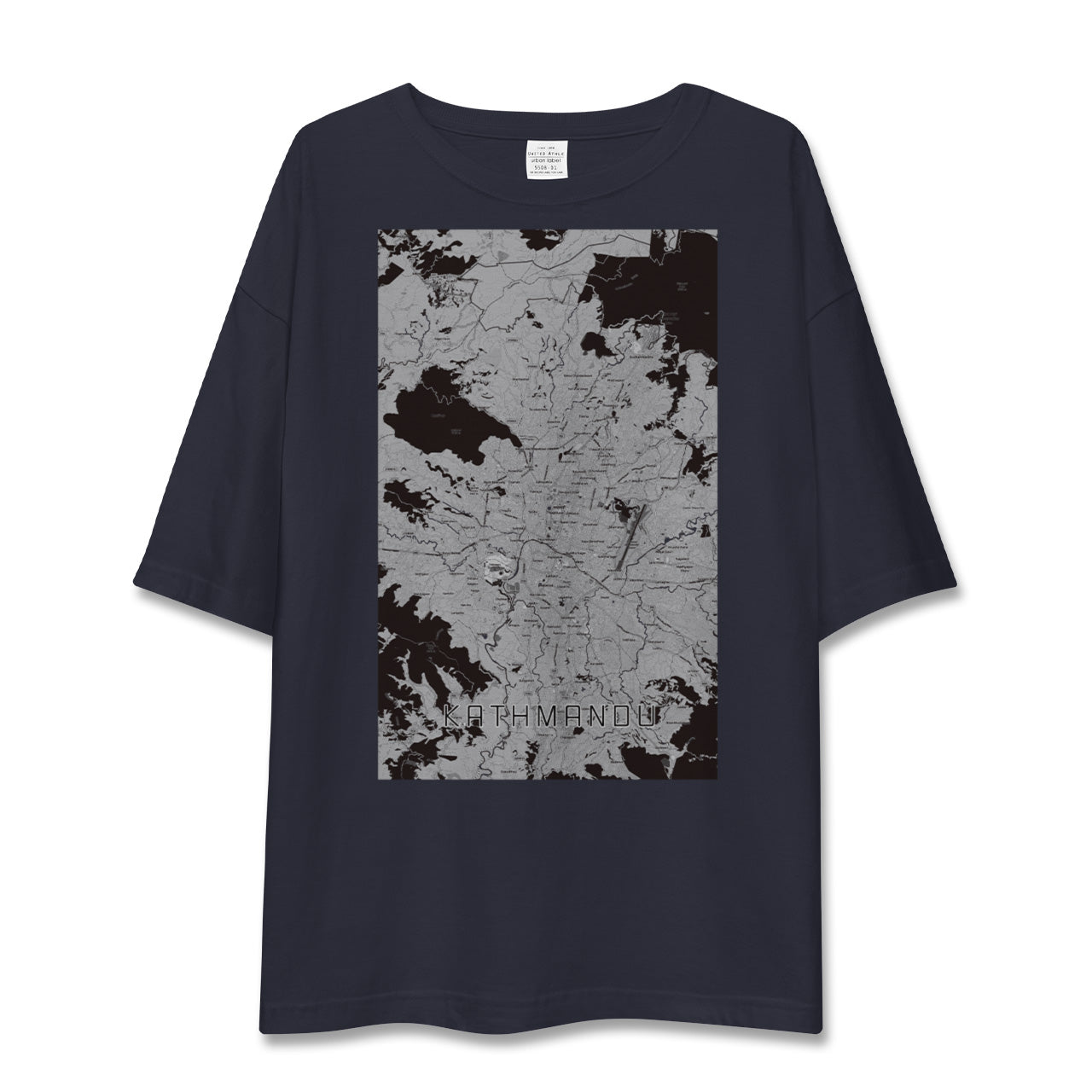 【カトマンズ(ネパール)】地図柄ビッグシルエットTシャツ