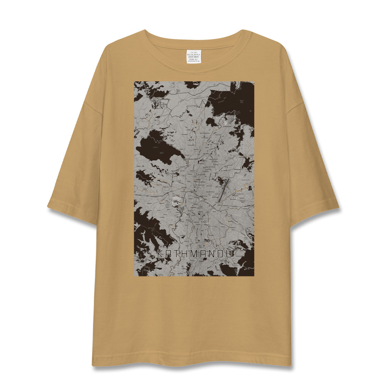 【カトマンズ(ネパール)】地図柄ビッグシルエットTシャツ