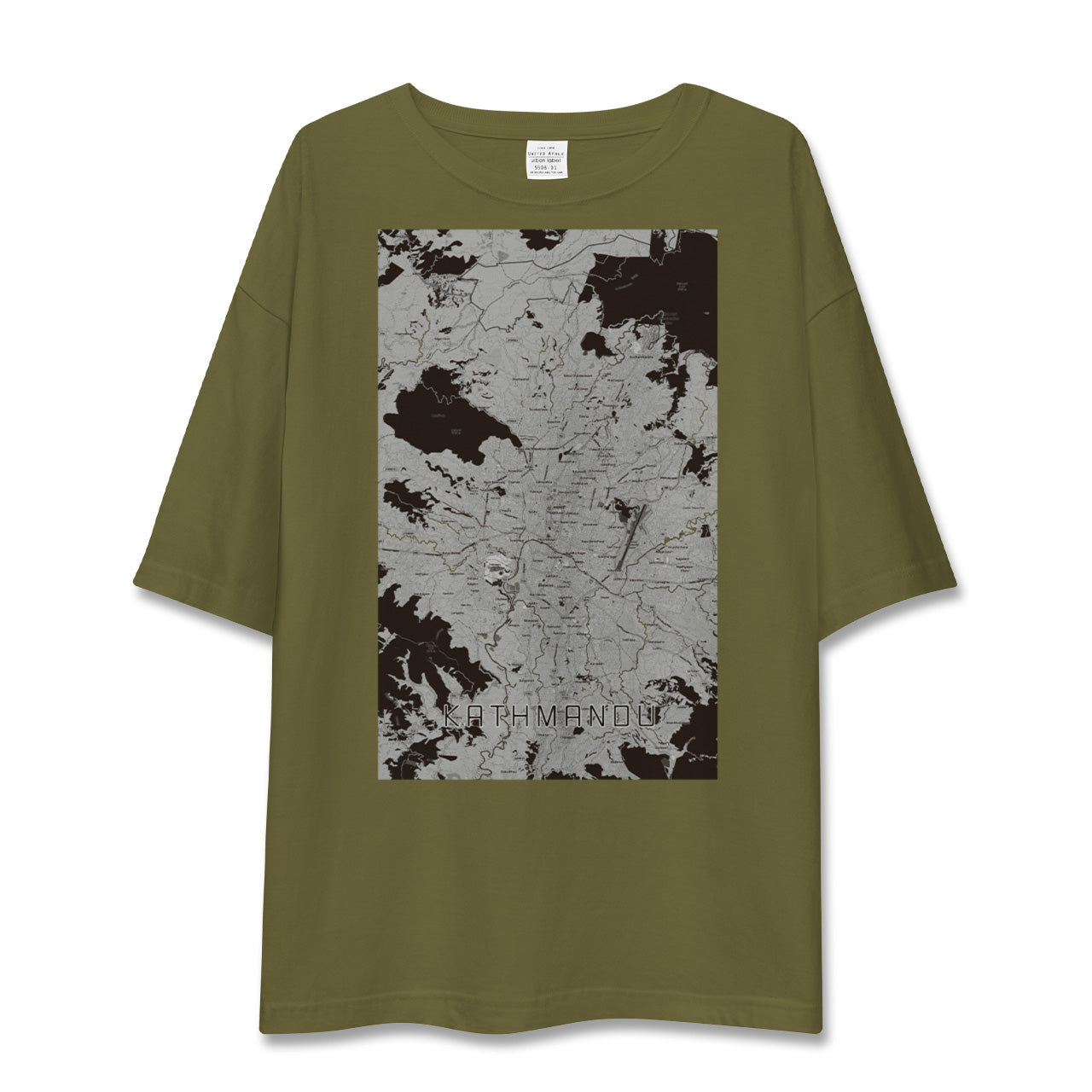 【カトマンズ(ネパール)】地図柄ビッグシルエットTシャツ