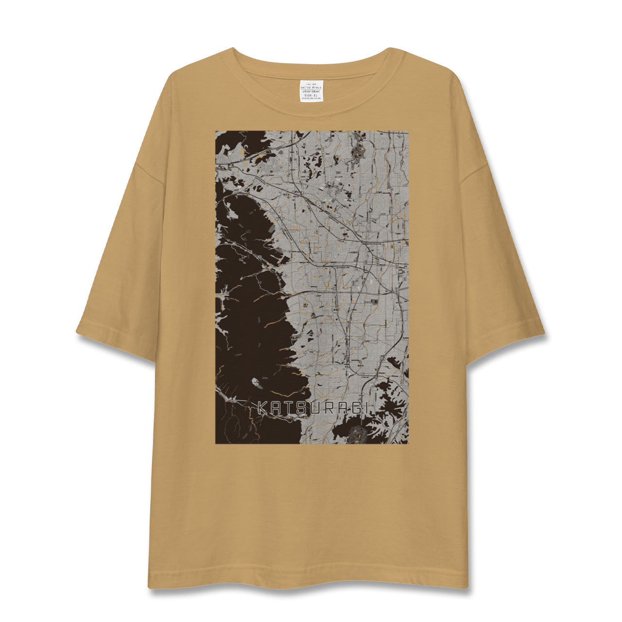 【葛城(奈良県)】地図柄ビッグシルエットTシャツ