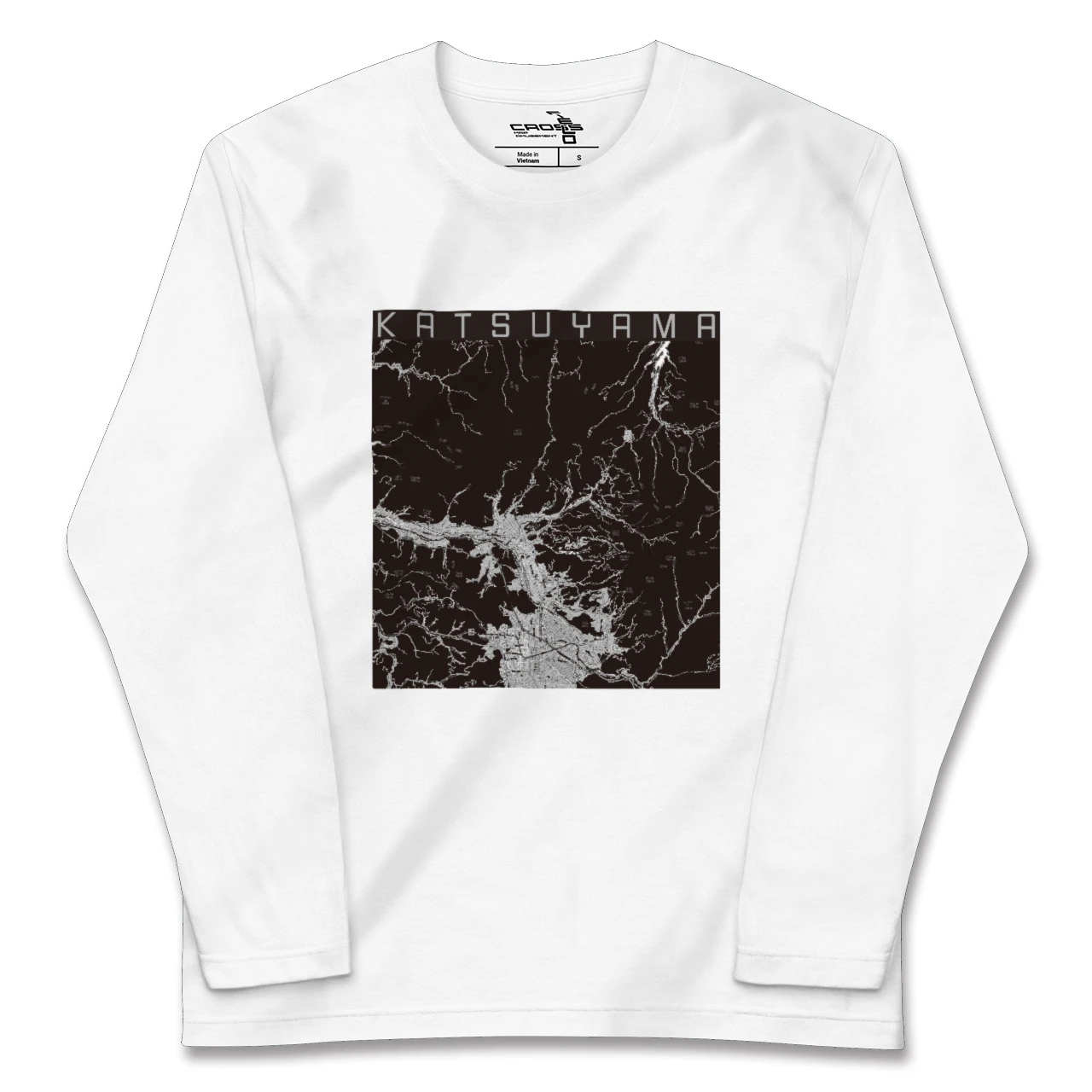 【勝山(福井県)】地図柄ロングスリーブTシャツ