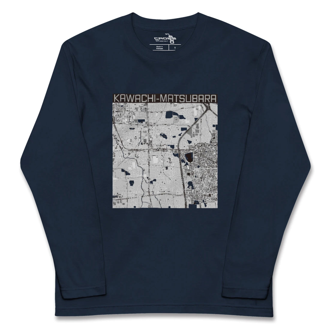 【河内松原(大阪府)】地図柄ロングスリーブTシャツ