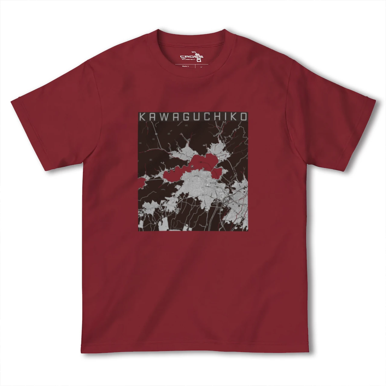 【河口湖(山梨県)】地図柄ヘビーウェイトTシャツ