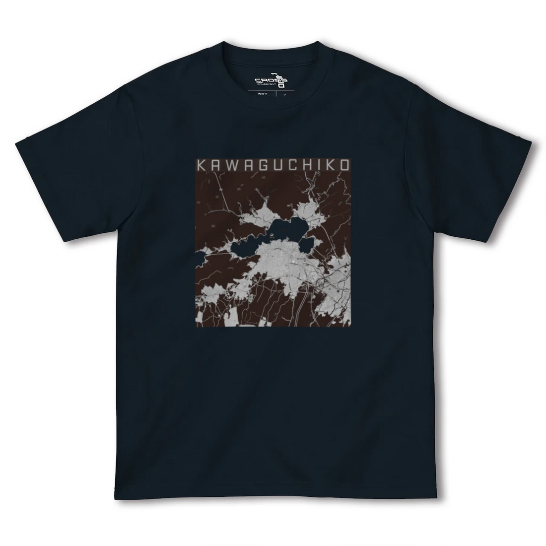 【河口湖(山梨県)】地図柄ヘビーウェイトTシャツ