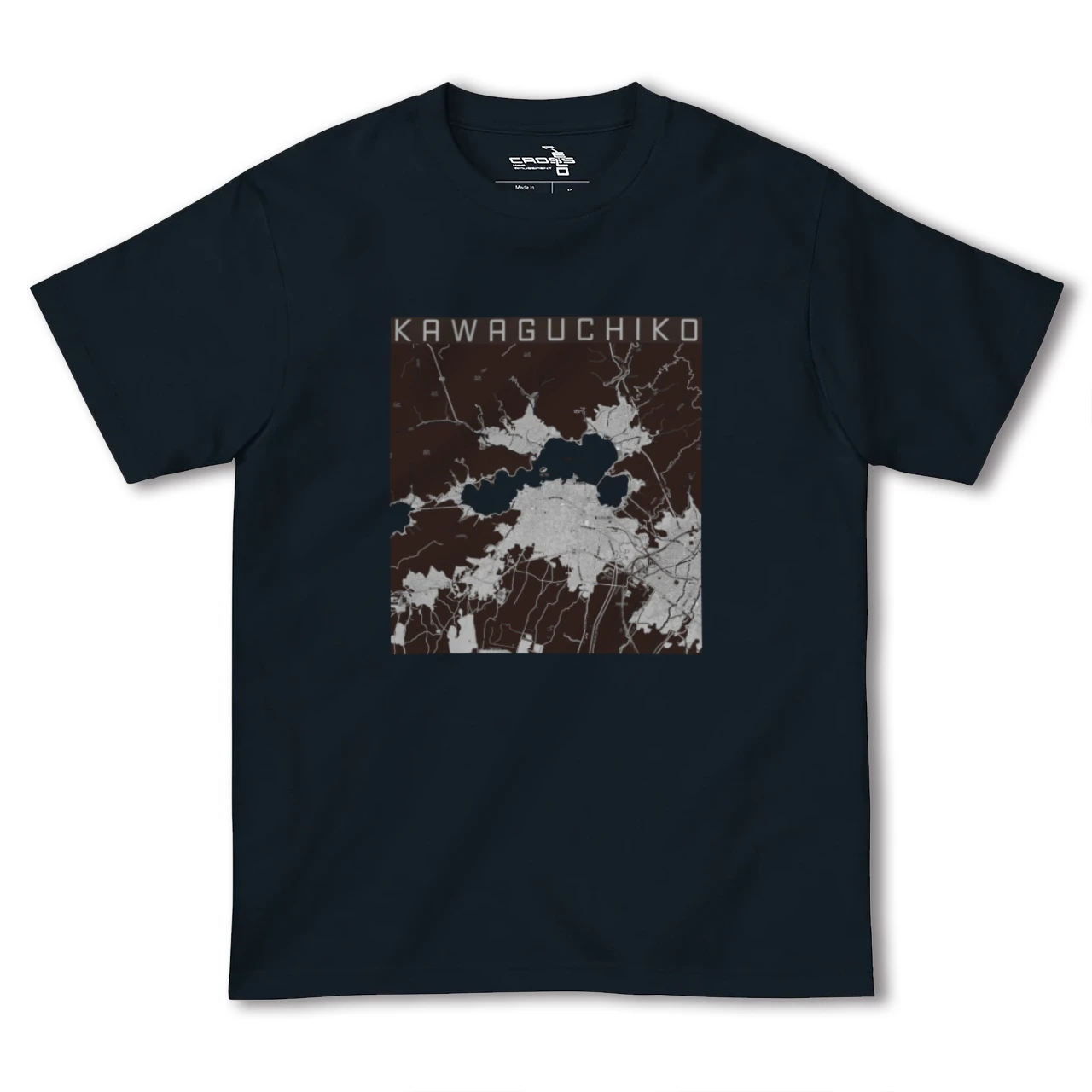 【河口湖(山梨県)】地図柄ヘビーウェイトTシャツ
