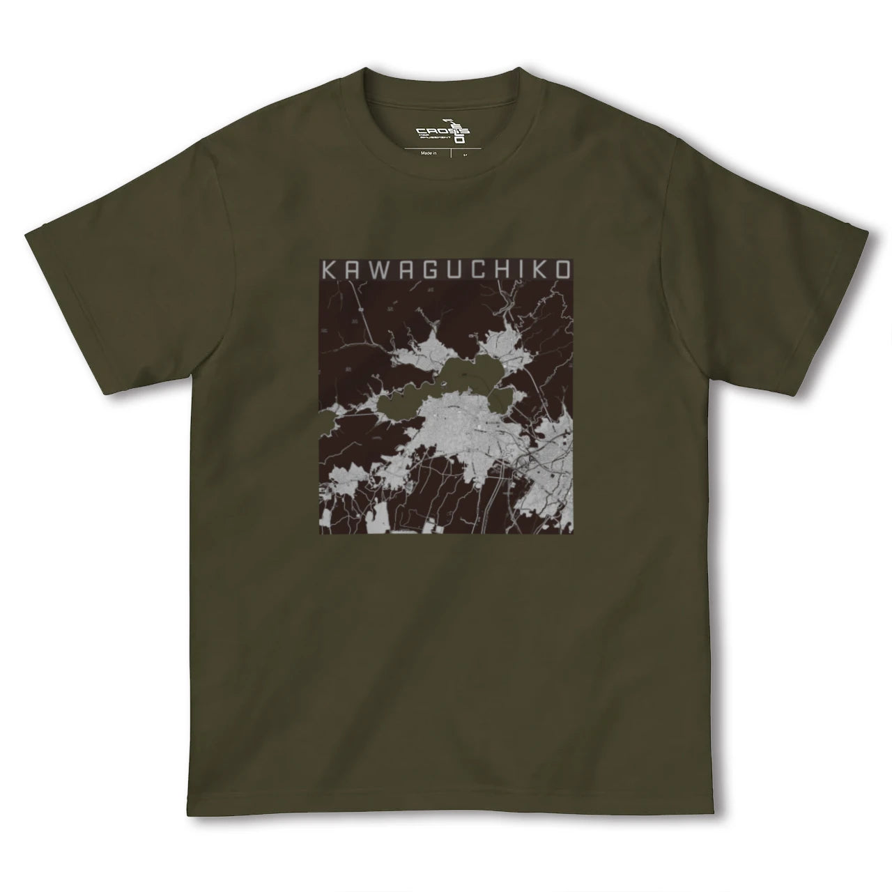 【河口湖(山梨県)】地図柄ヘビーウェイトTシャツ